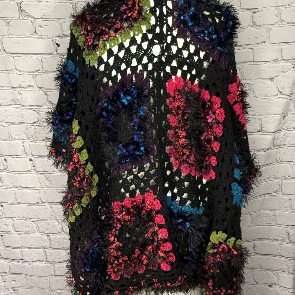 Granny Crochet Square Blanket with Appliqués